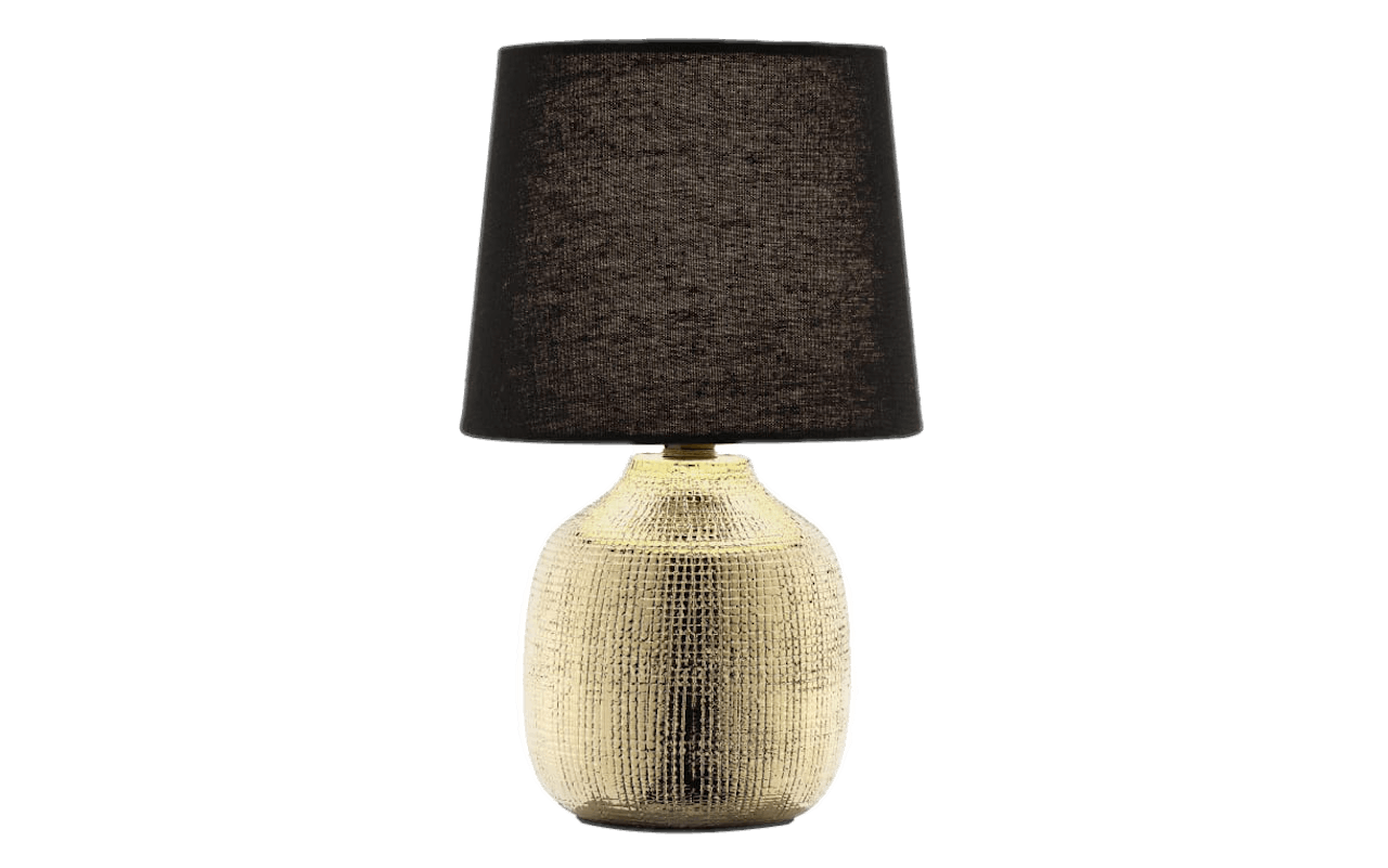 Tischleuchte Gina in goldfarbig/schwarz, 28,5 cm