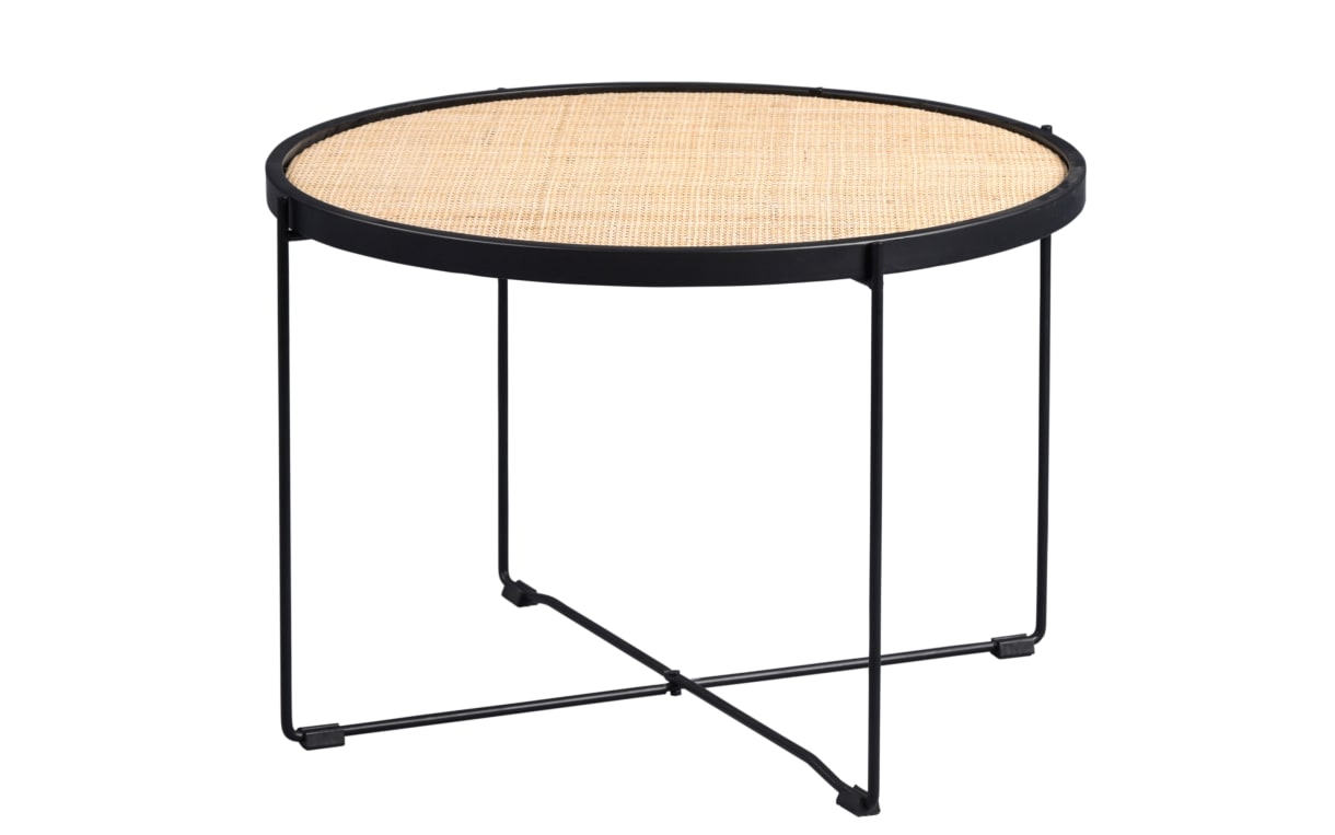 Couchtisch Liam in Rattan, mit Metallgestell