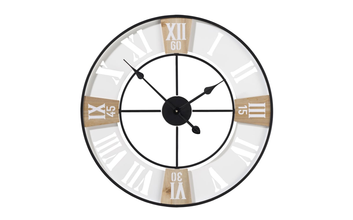 Wanduhr holz, schwarz, klassisch, 60 cm
