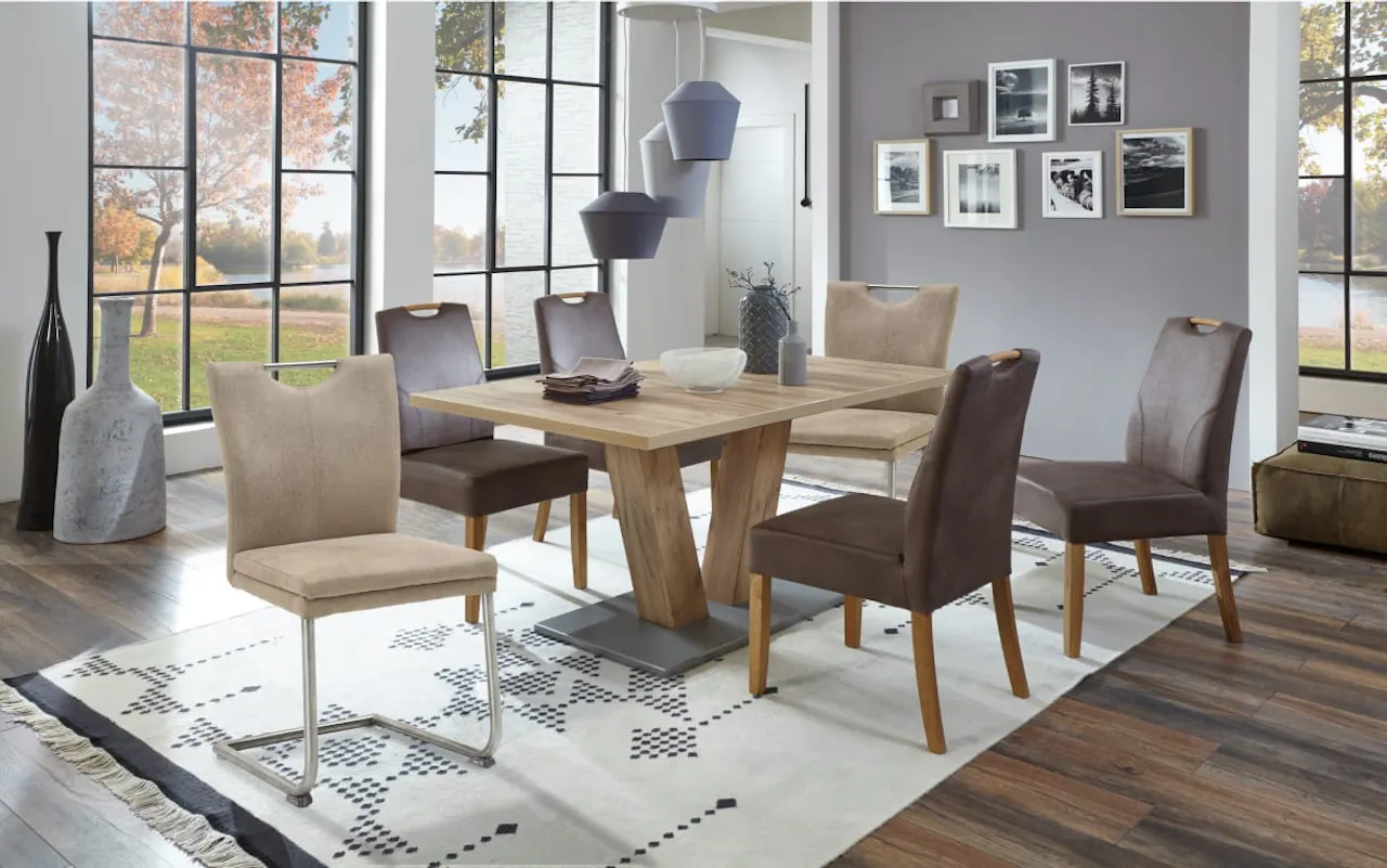 Essgruppe Top Chairs/Multi Dekor in Struktur Eiche
