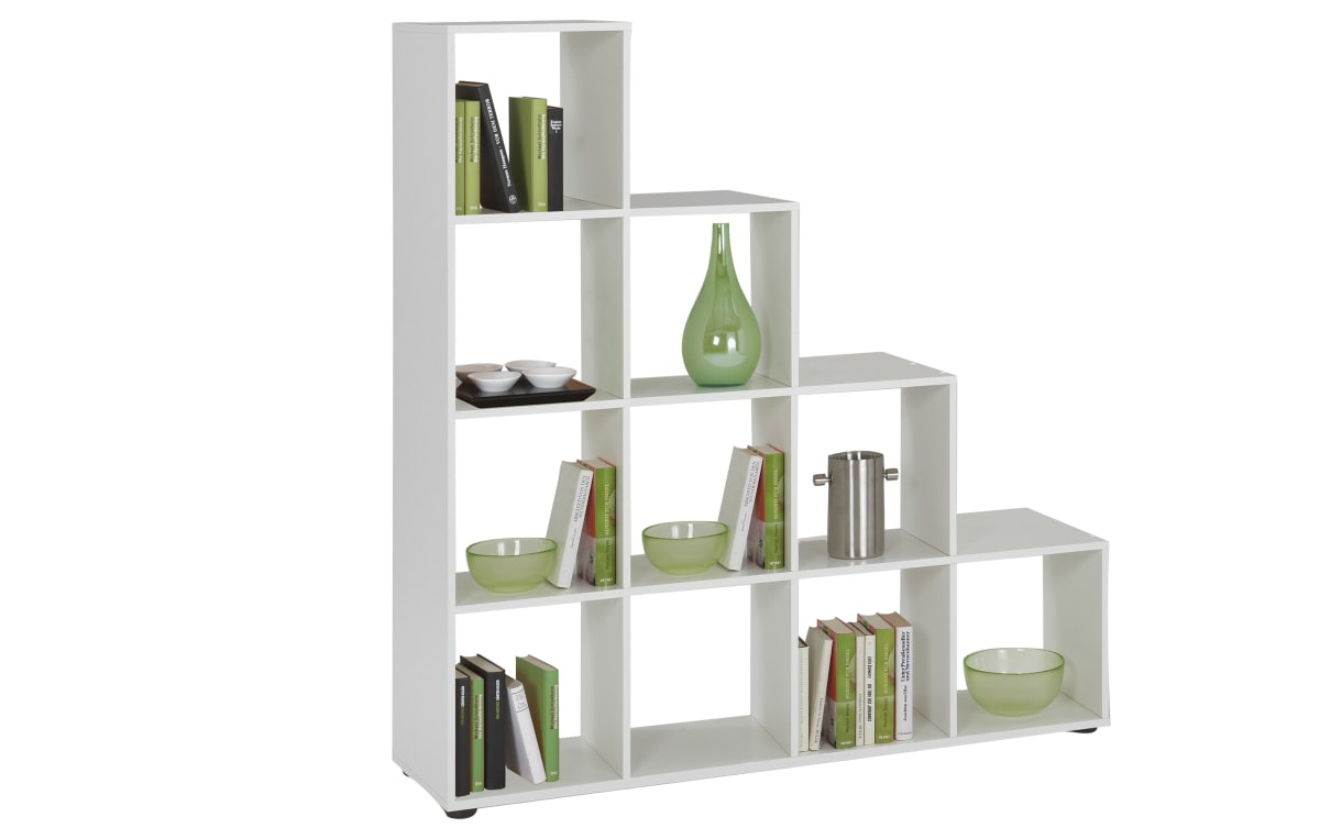 Raumteiler Mega 2 in weiß Matt, 10 Fächer