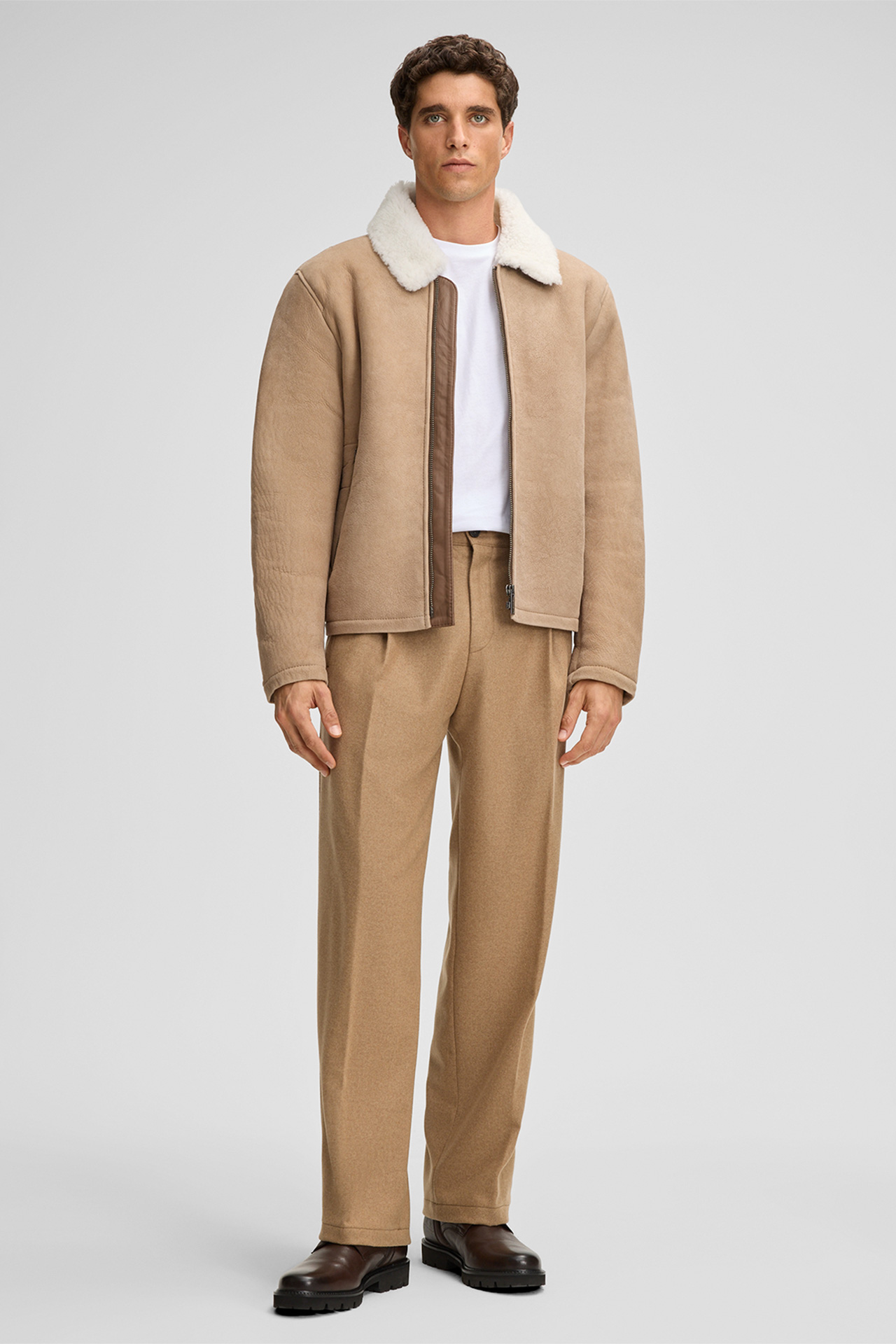 Schurwollmix-Anzughose Jarod, camel