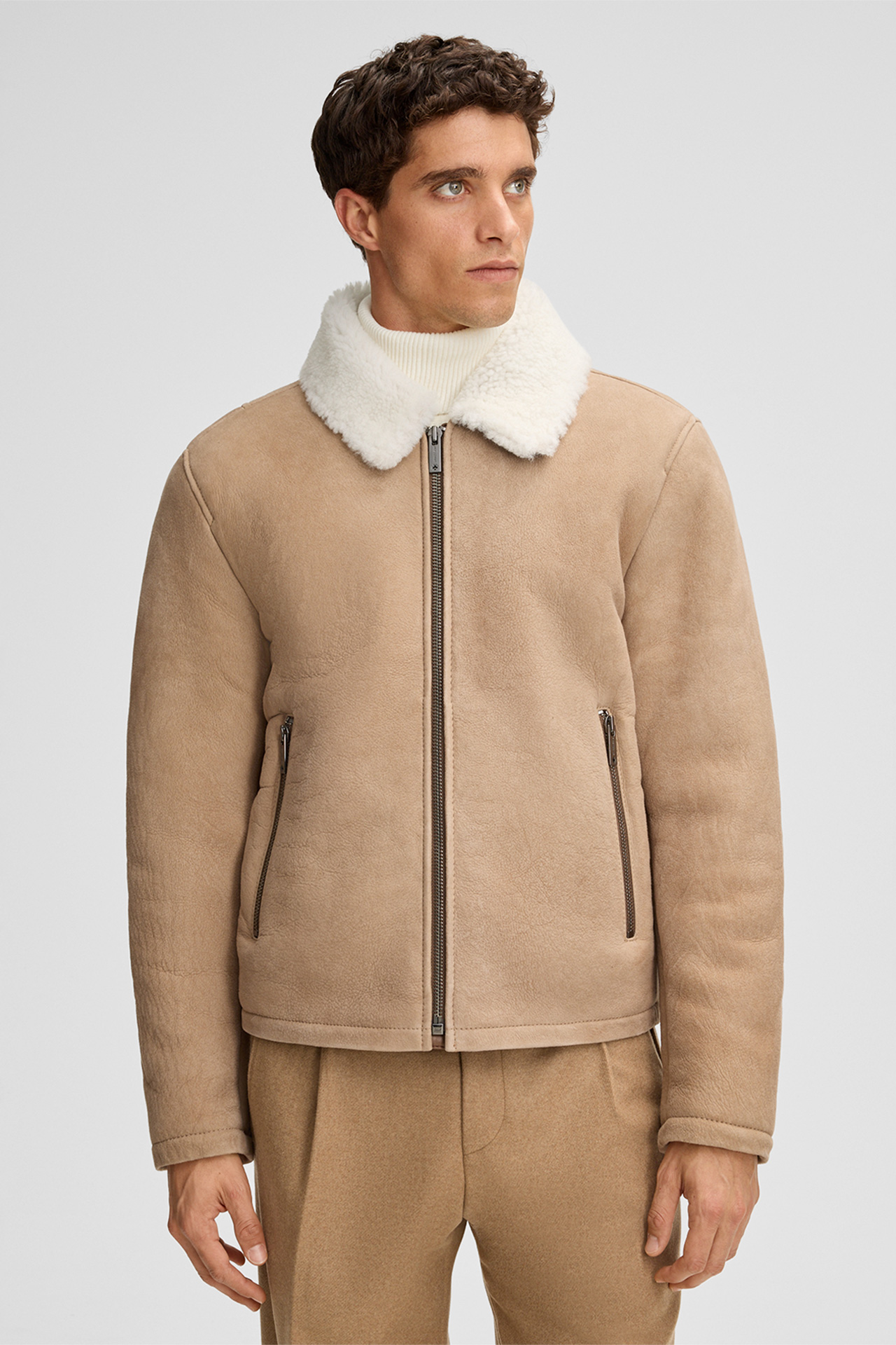 Lederjacke Monty, beige