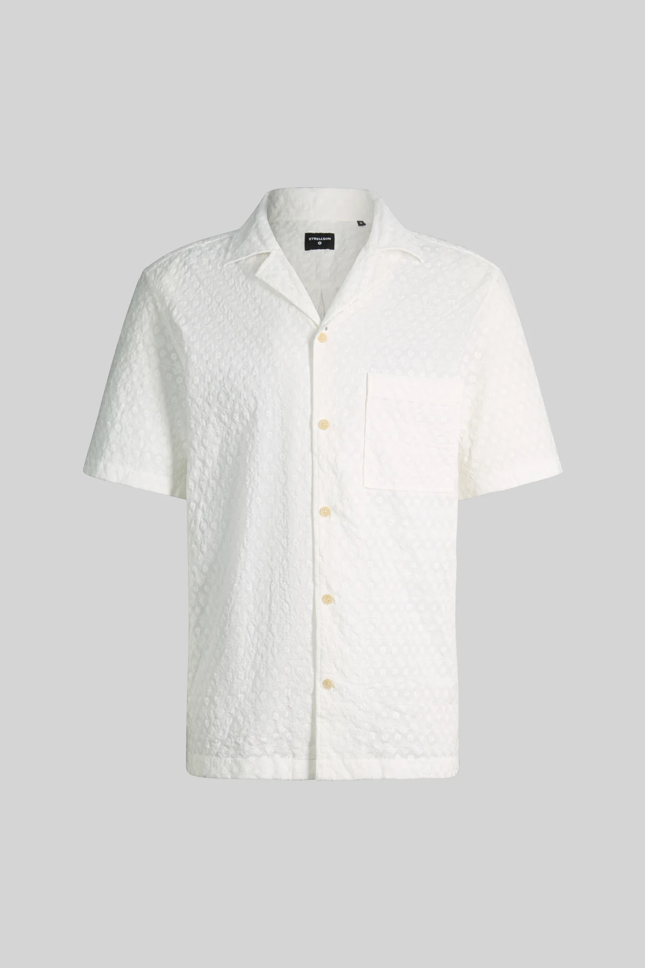 Kurzarm-Hemd Ciscon, offwhite gemustert
