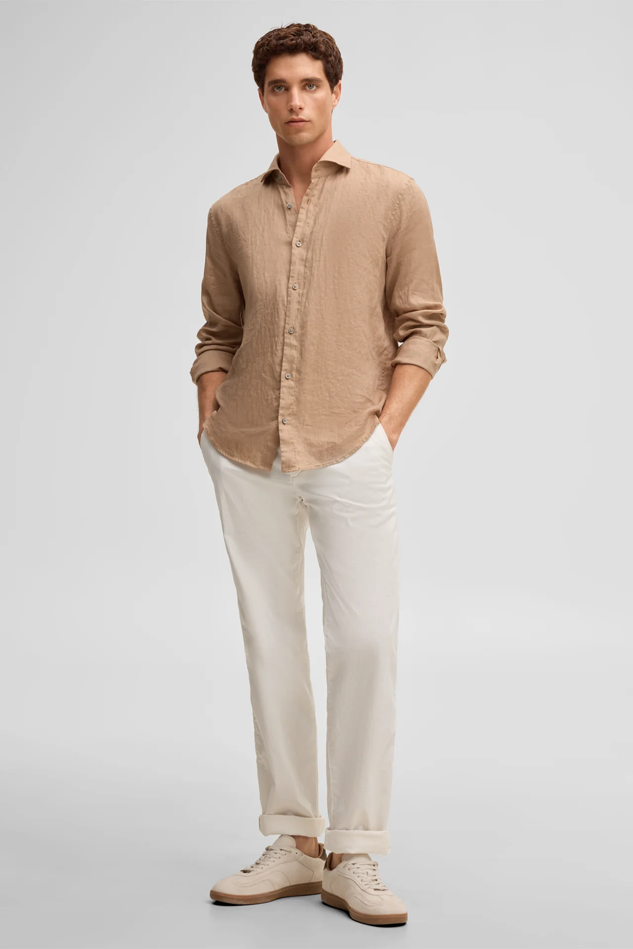 Leinen-Hemd Ceasar, beige
