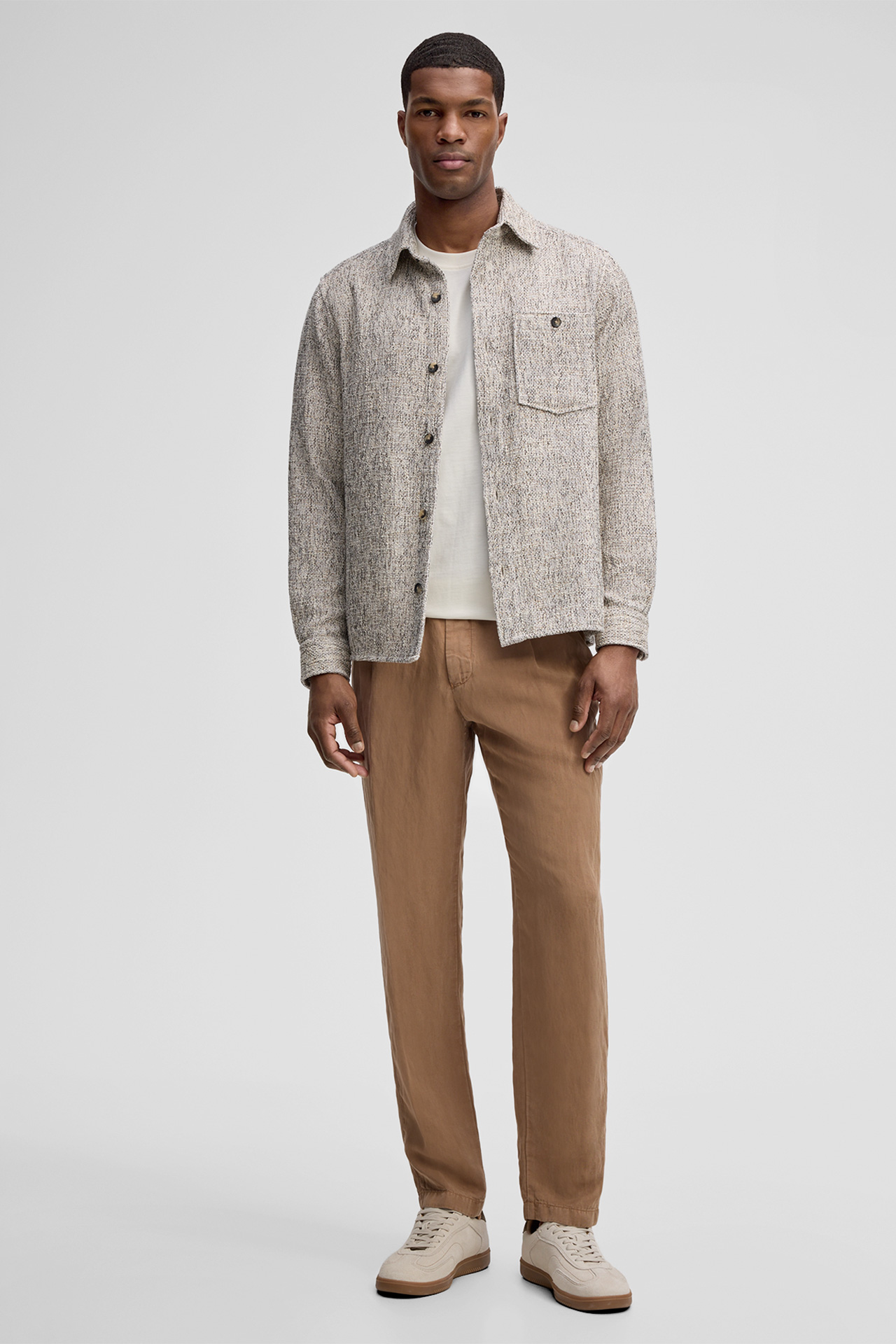 Hemd Niu, beige meliert