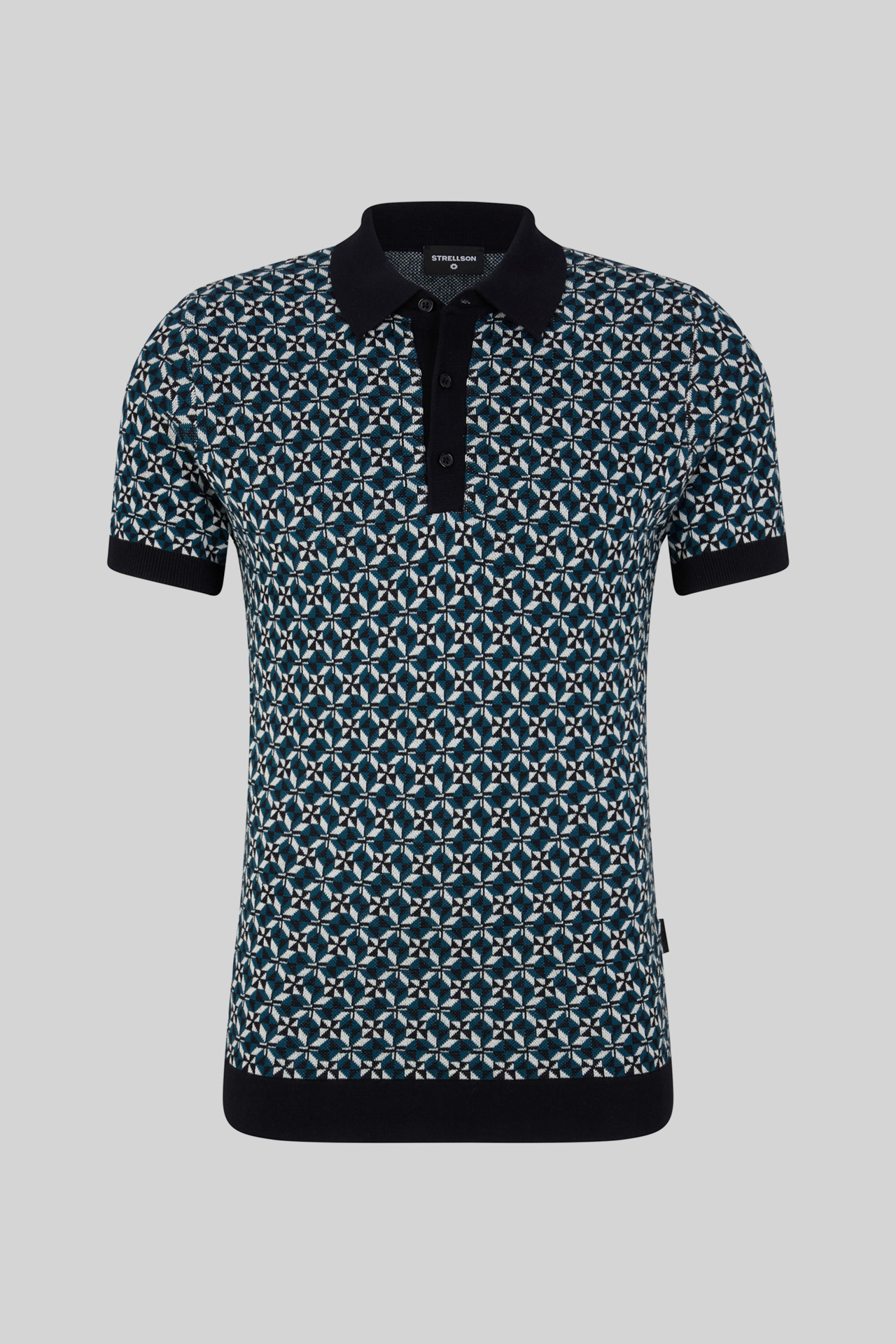 Strick-Poloshirt Kito, navy gemustert