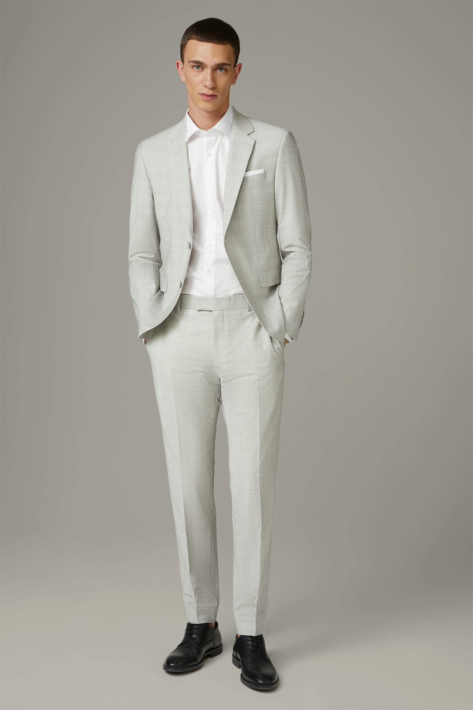 Flex Cross Anzug Aiden-Max, hellgrau gemustert