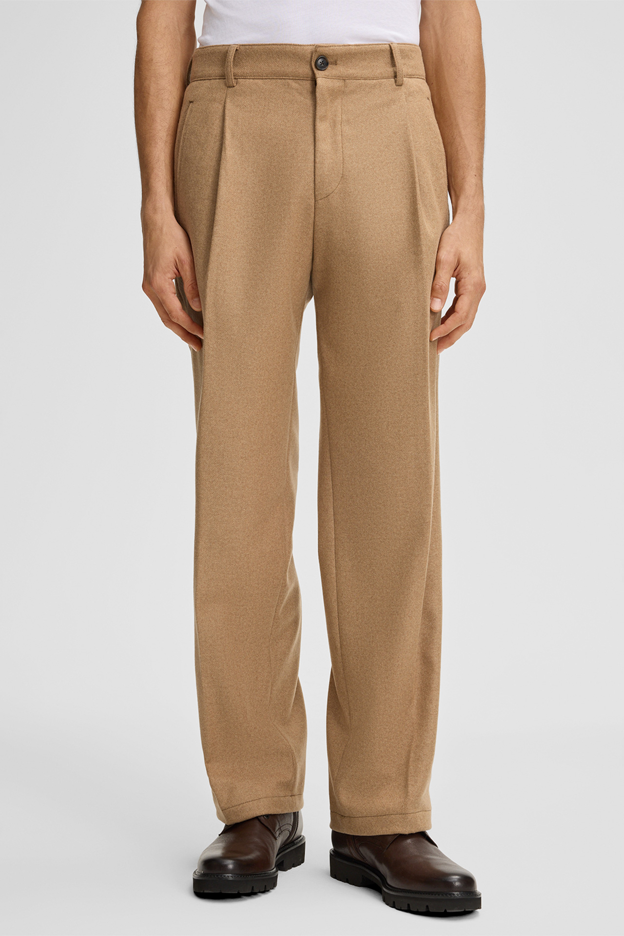 Schurwollmix-Anzughose Jarod, camel