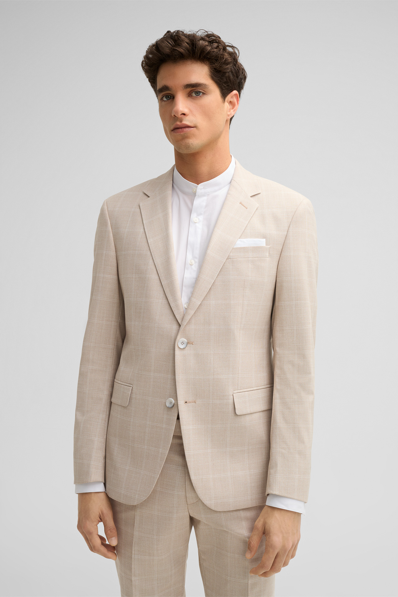 Combinatiecolbert Aidan, beige geruit