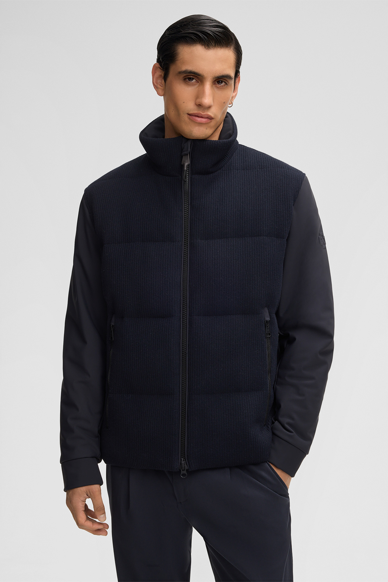 Jacke mit Strick-Detail, navy