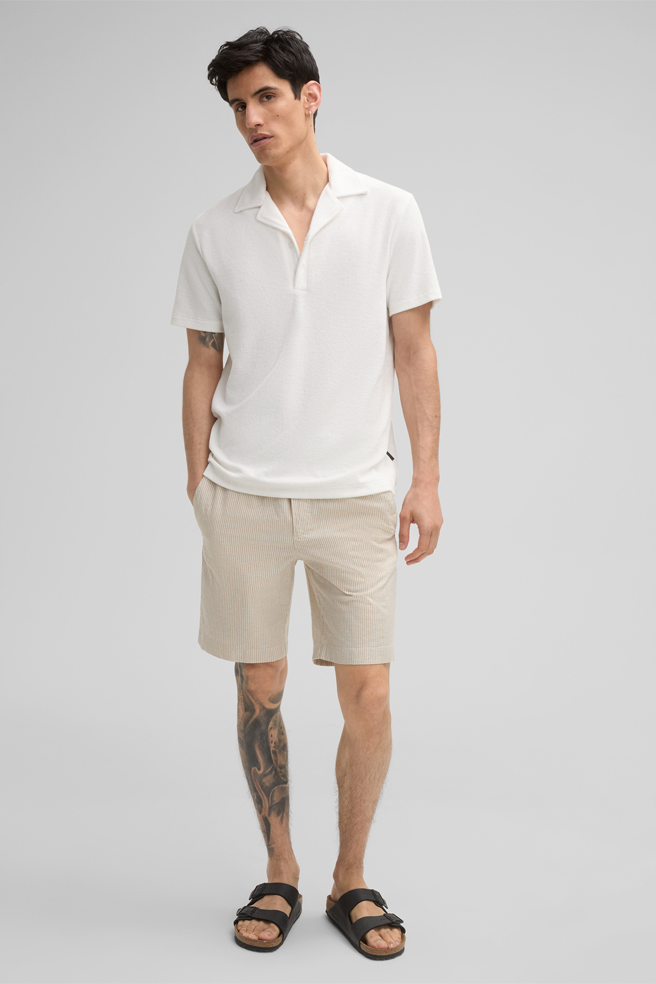 Frottee-Poloshirt Joseph, ecru