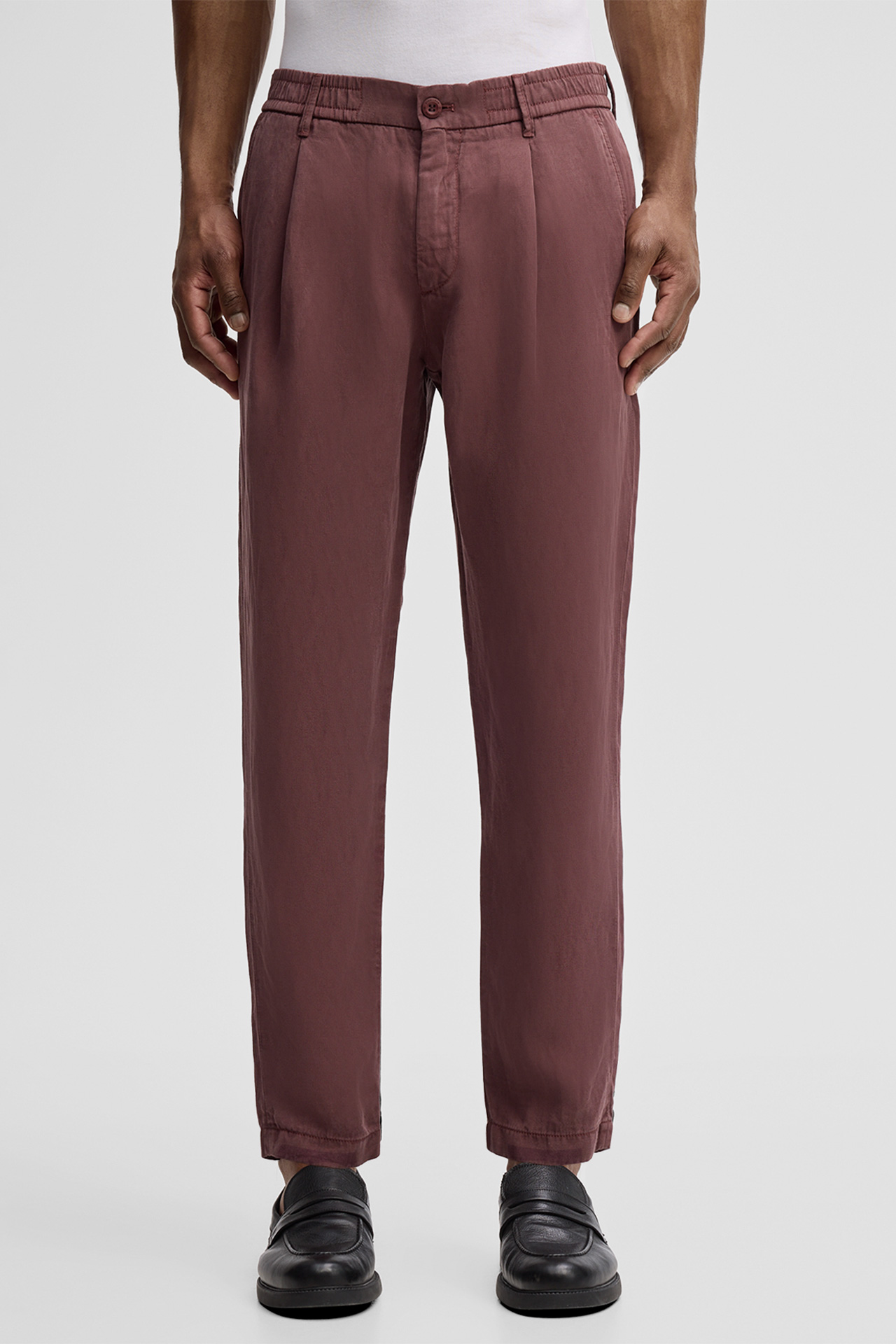Chino Lui mit Leinenanteil, rostrot