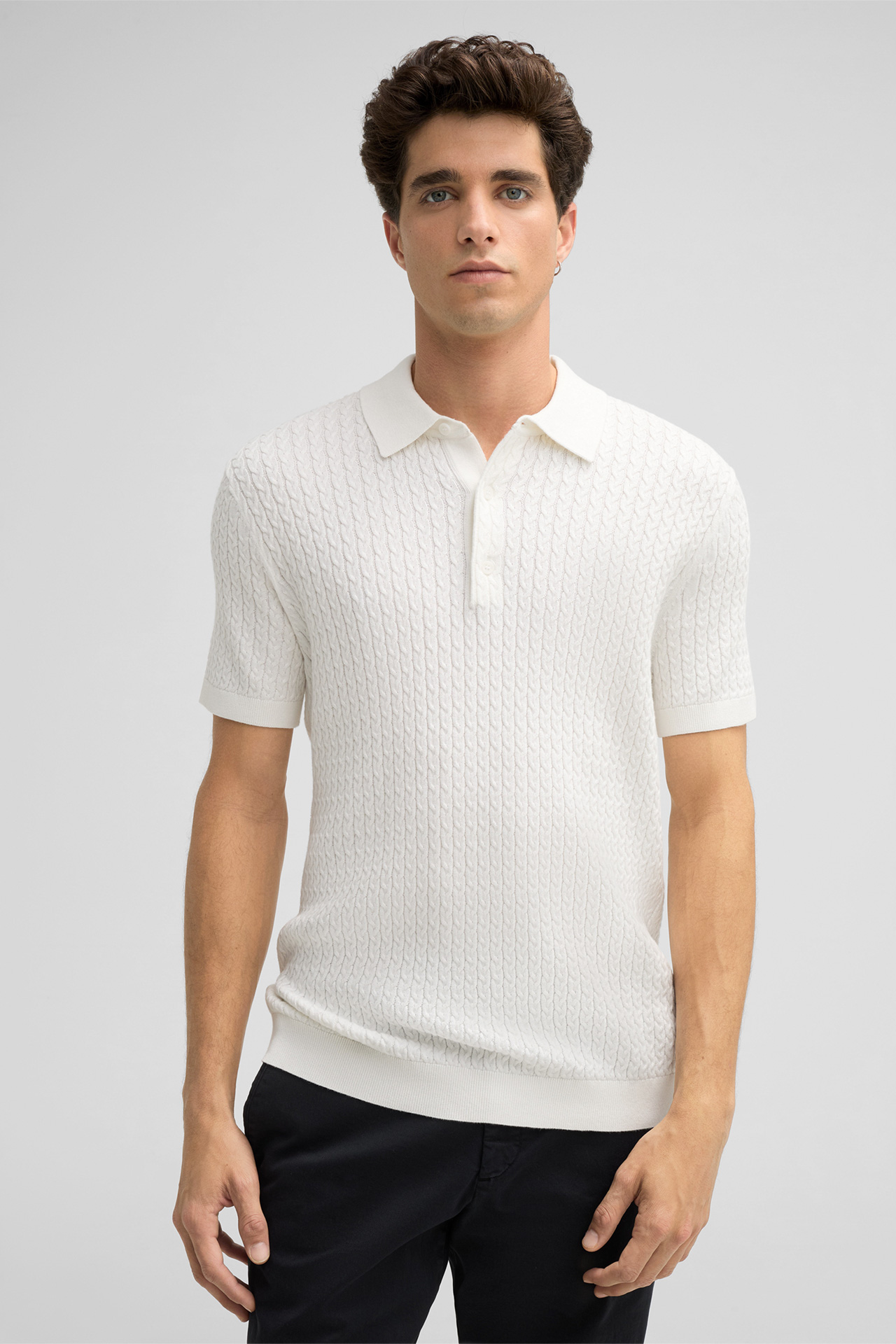 Strick-Poloshirt Kito, creme