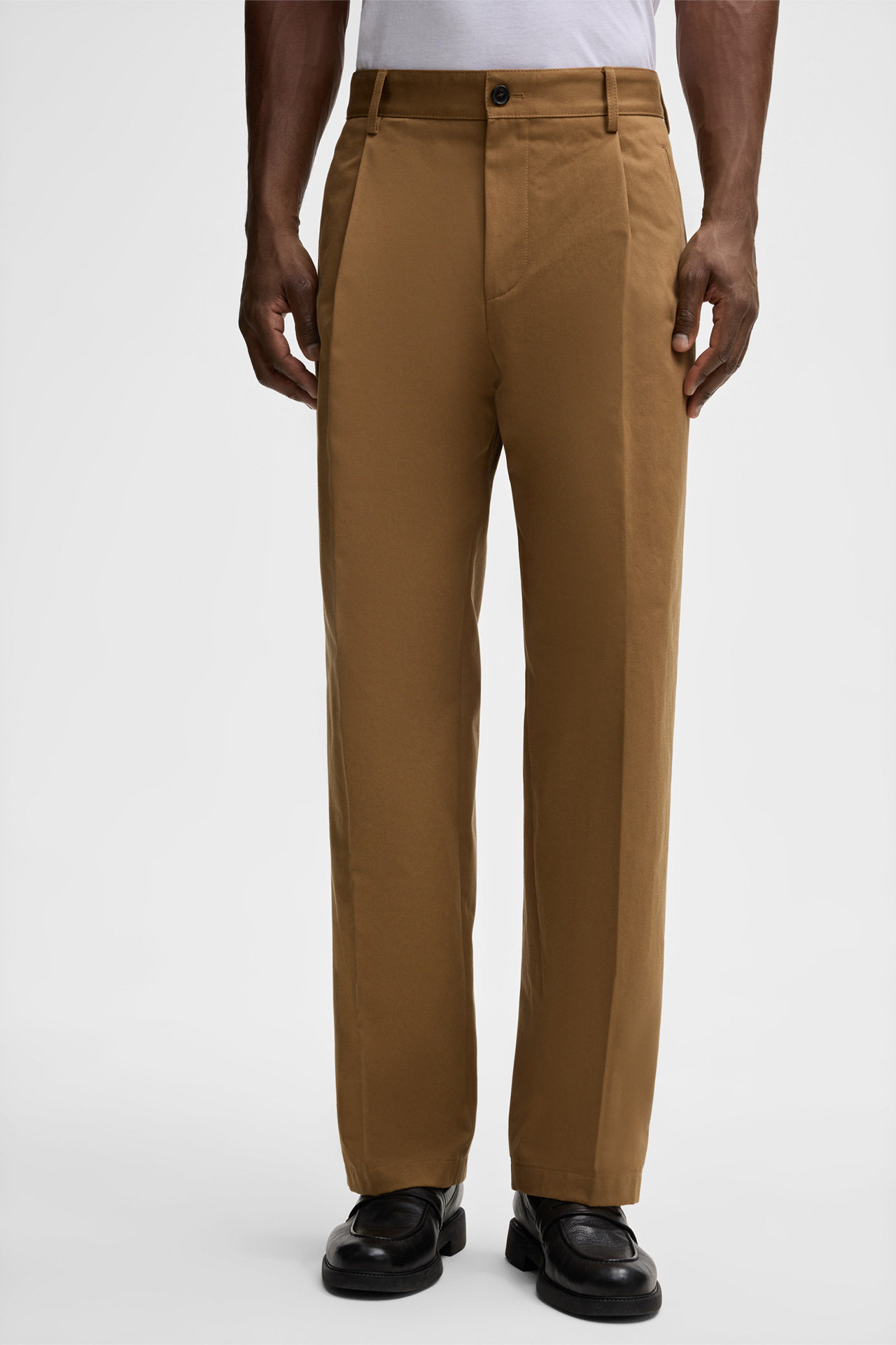 Gabardine-Anzughose Jarod, camel