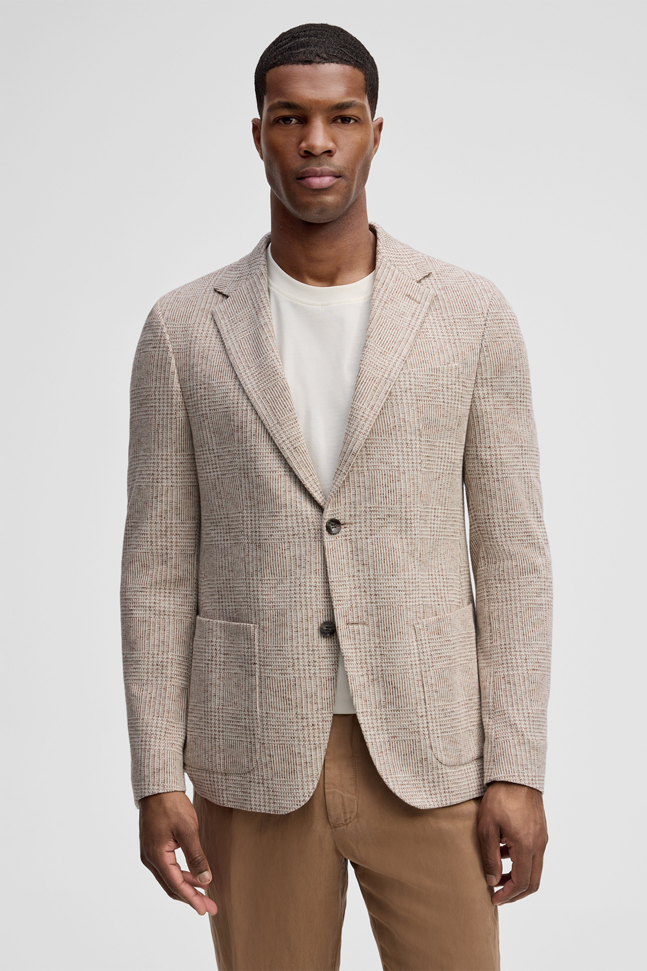 Sakko Arndt mit Leinenanteil, beige kariert