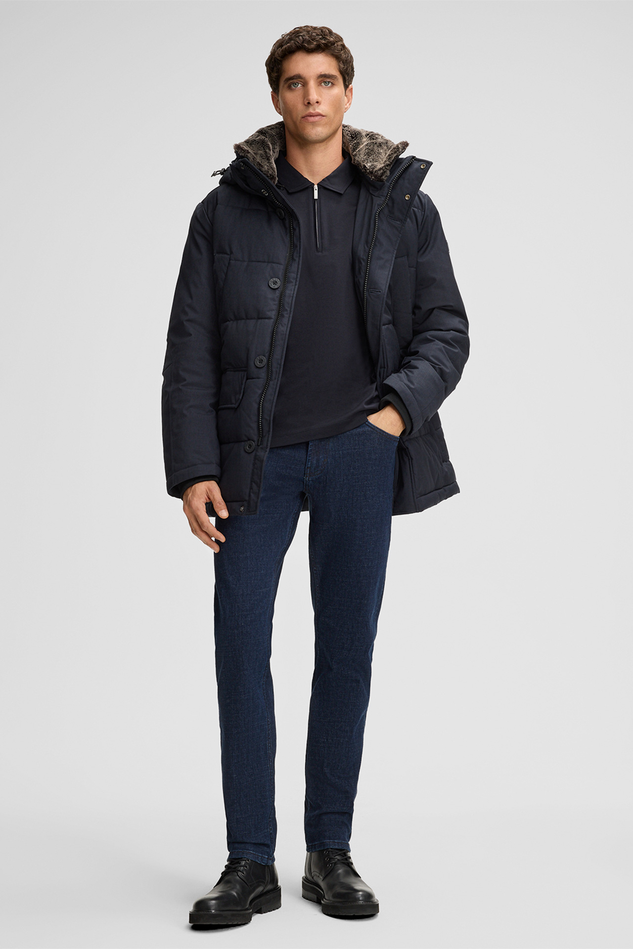 Gewatteerde jas Plaza 3.0, marineblauw