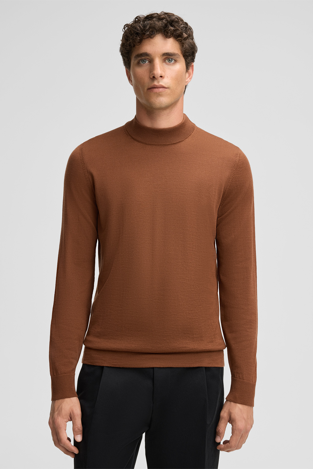Schurwoll-Pullover Marek, kupfer-braun