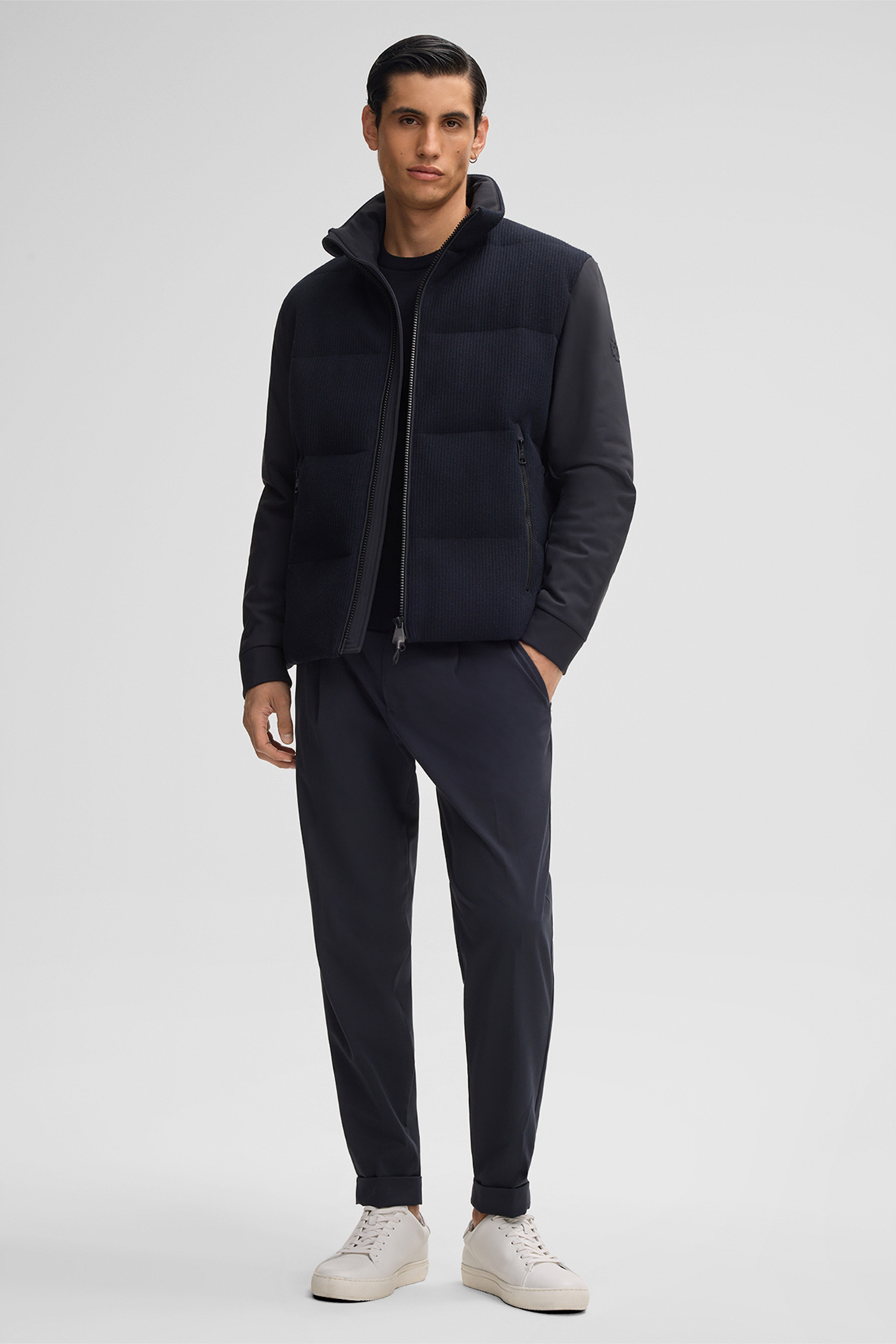 Jacke mit Strick-Detail, navy