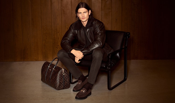 JOOP! Man with leather bag in signature check
