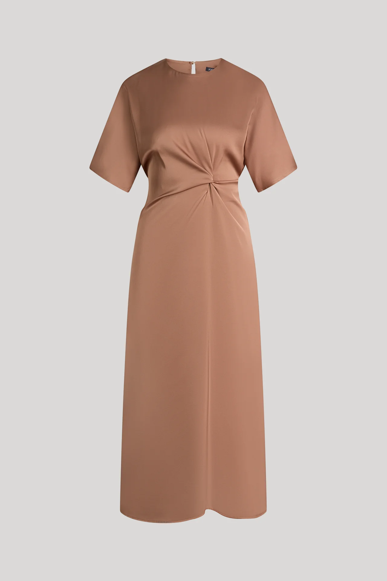 Dela satin dress in light brown