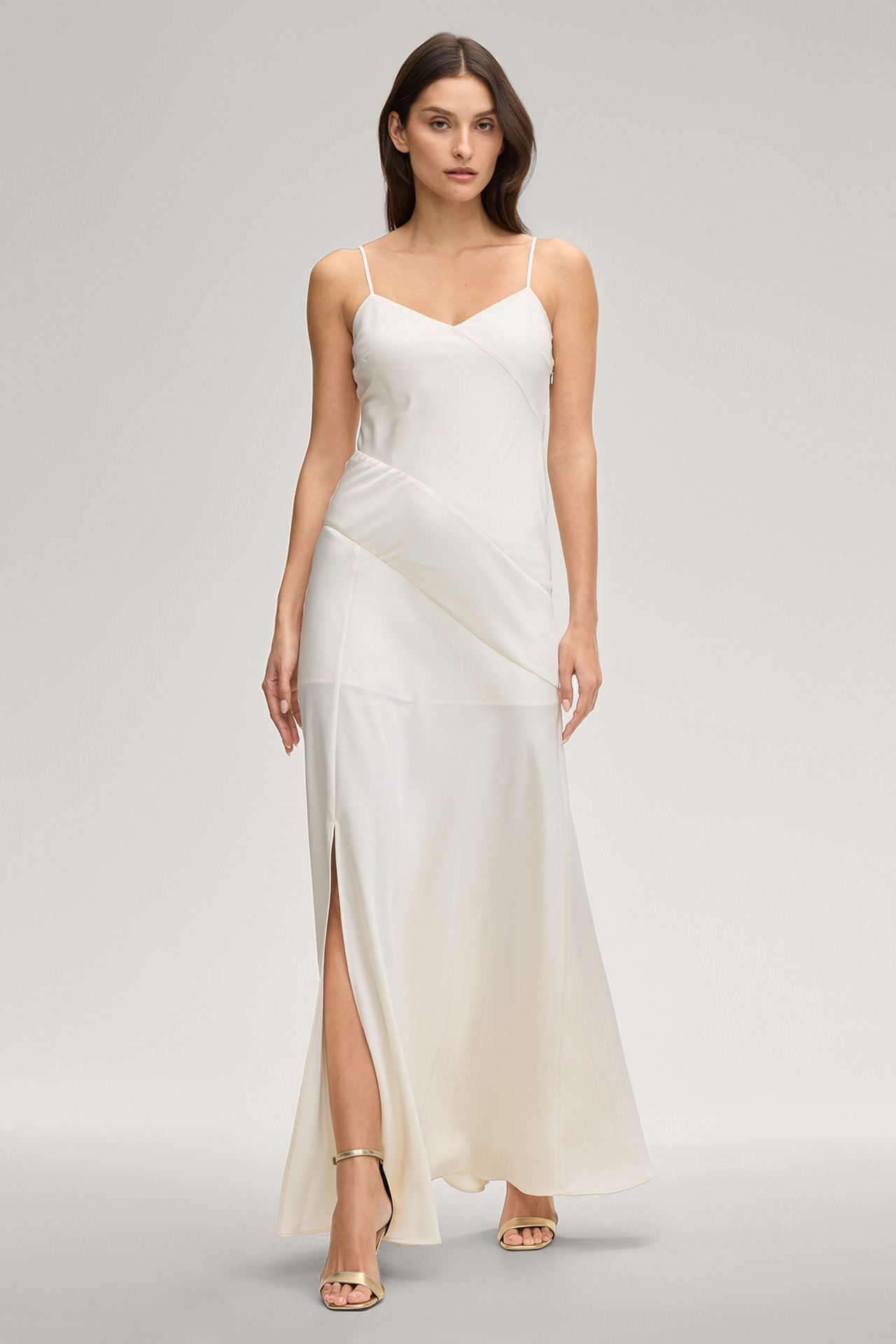 Satinkleid Delci in Creme