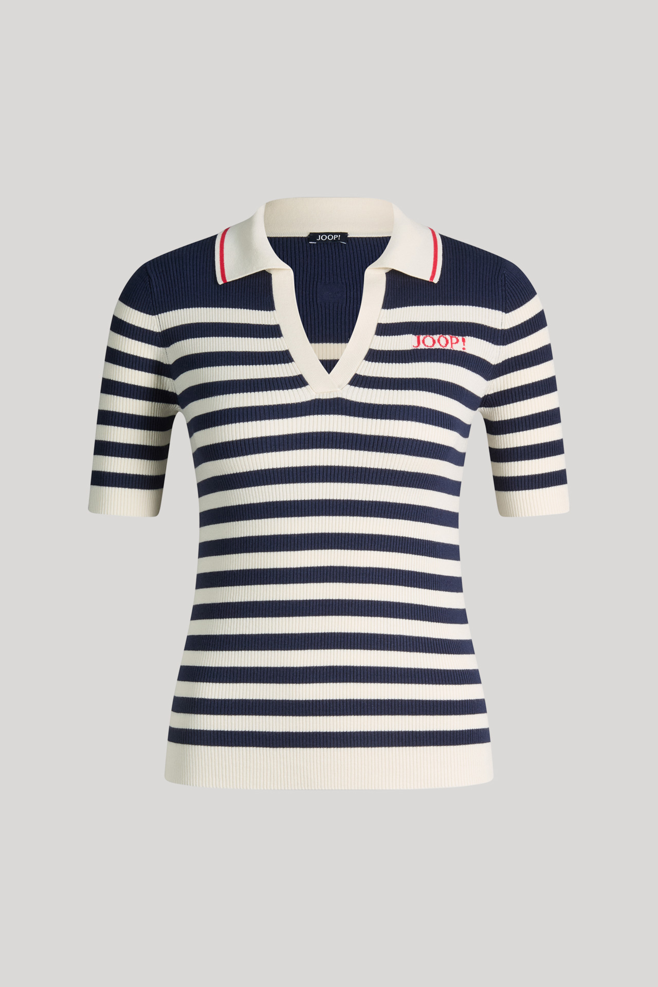 Strickpolo Kolo in Navy/Creme gestreift