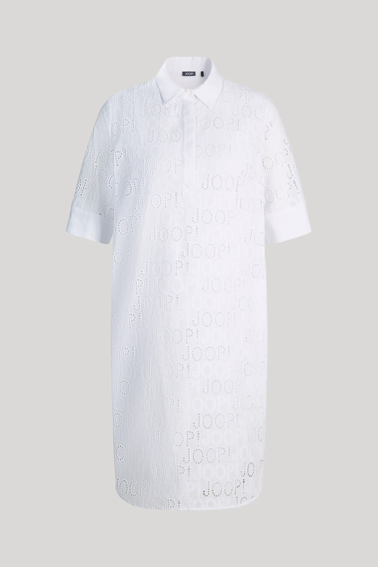 Hemdblusenkleid Deria in Weiß Logomuster
