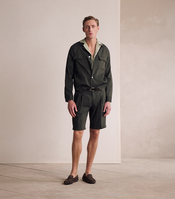 Windsor men's double breasted suit in olive