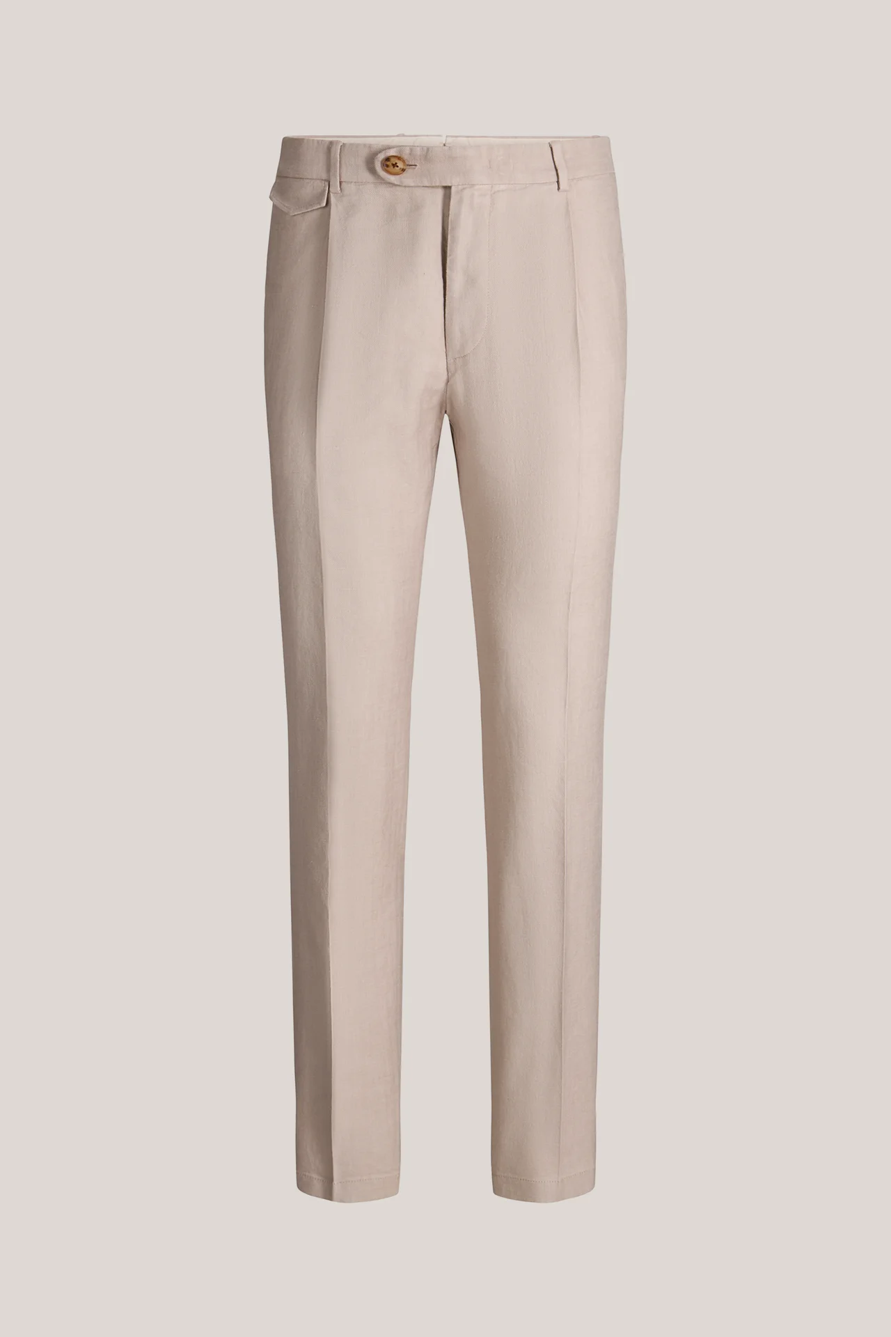 Leinenstretch-Baukasten-Hose Silvi mit Bundfalte in Beige