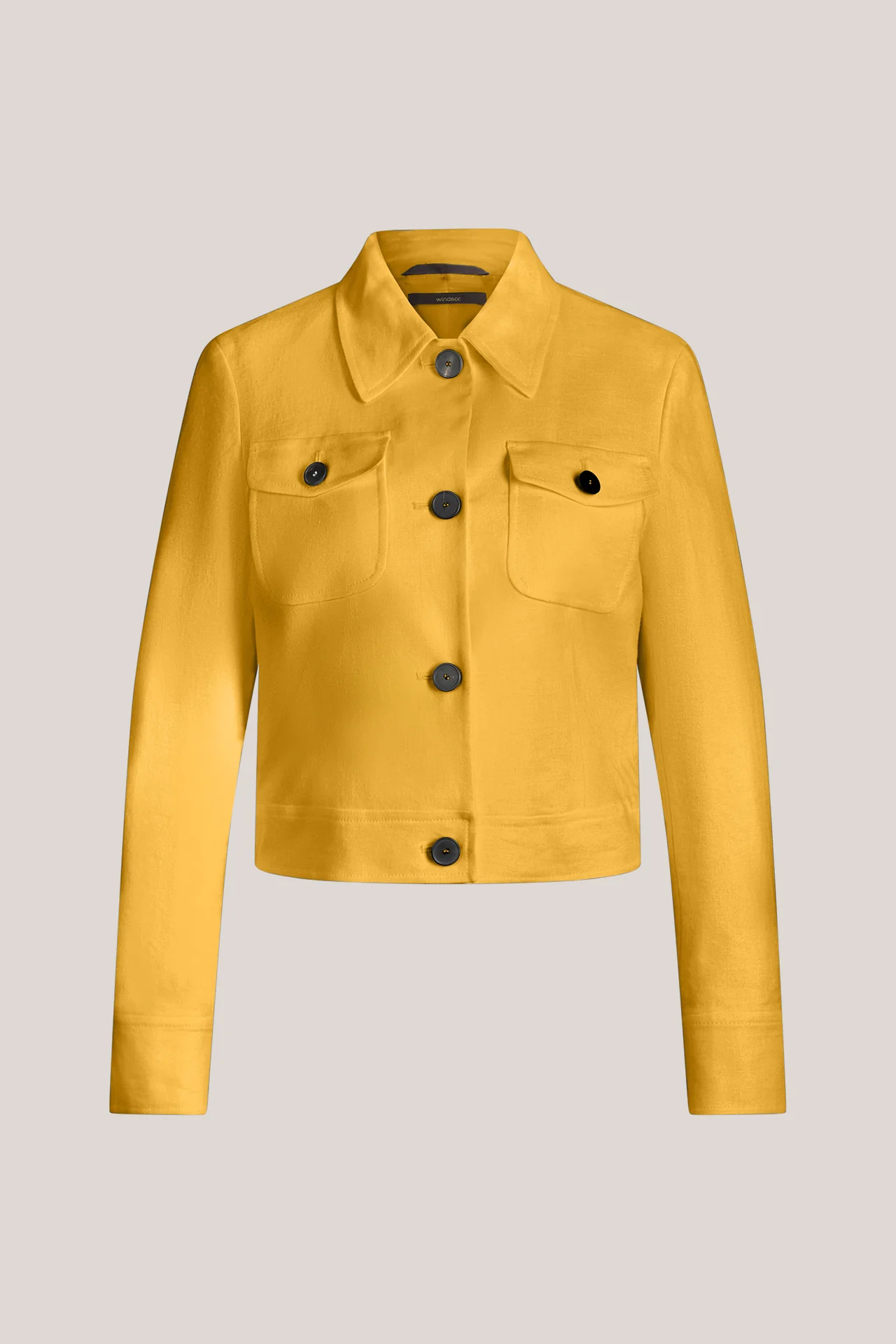 Leinenstretch-Blazer-Jacke in Gelb
