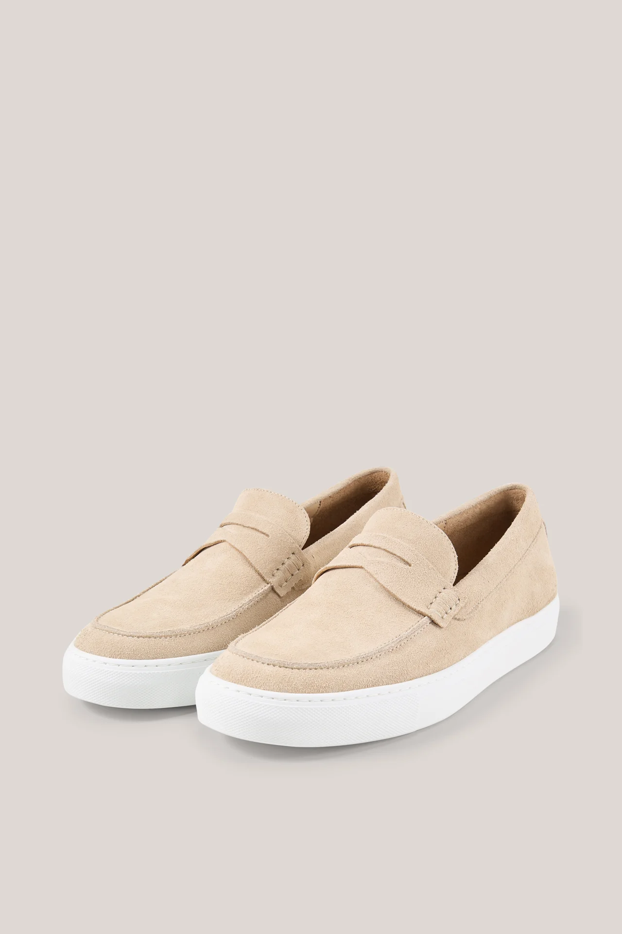Loafer aus Veloursleder in Beige by Ludwig Reiter