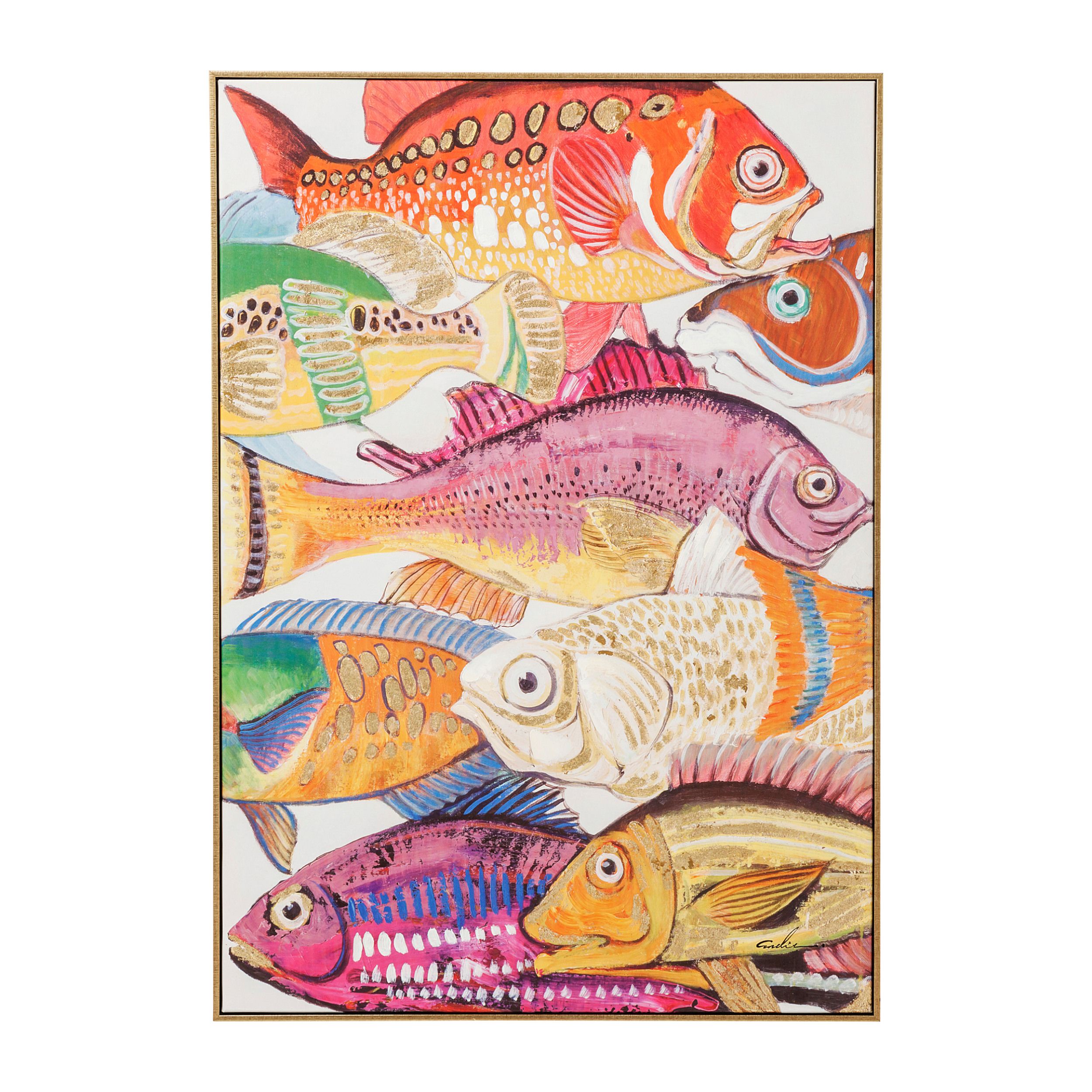 Leinwandbild Touching Fish Meeting One