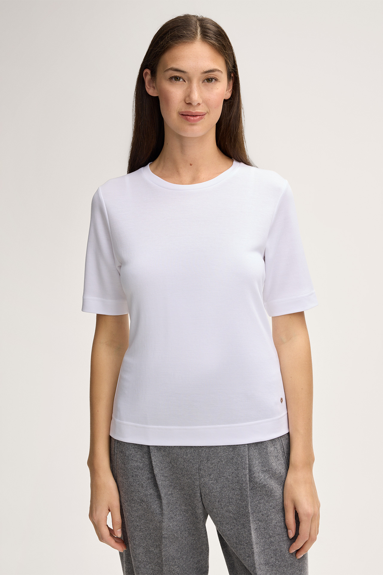 Doubleface-Interlock-Shirt in Weiss