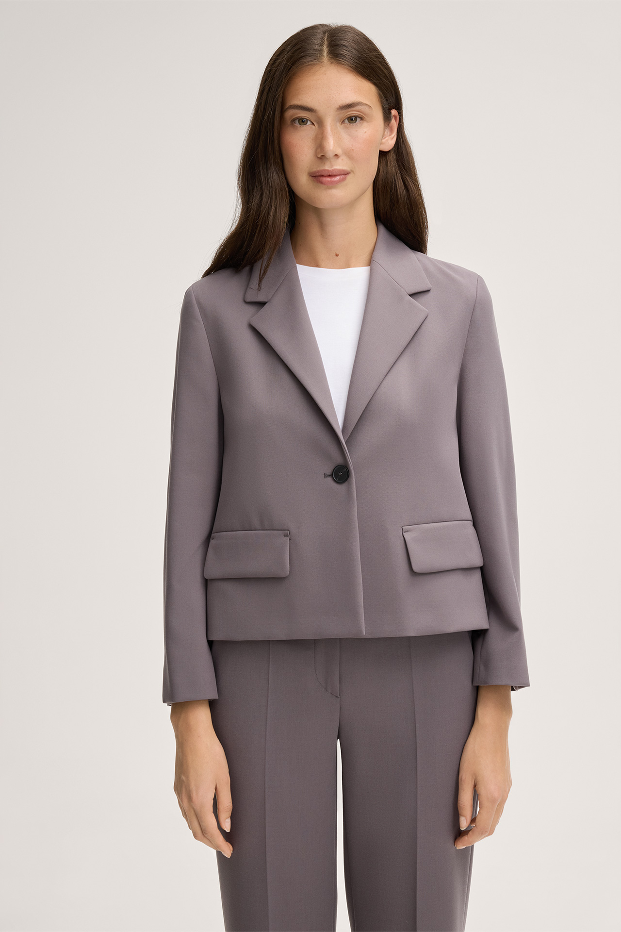 Crêpe-Blazer in Grau