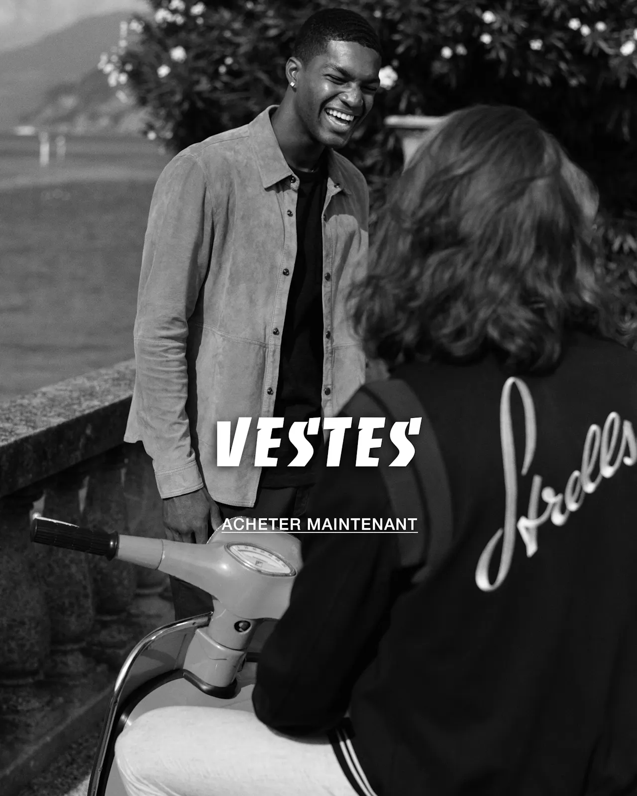 veste en strellson noir chemise en cuir beige