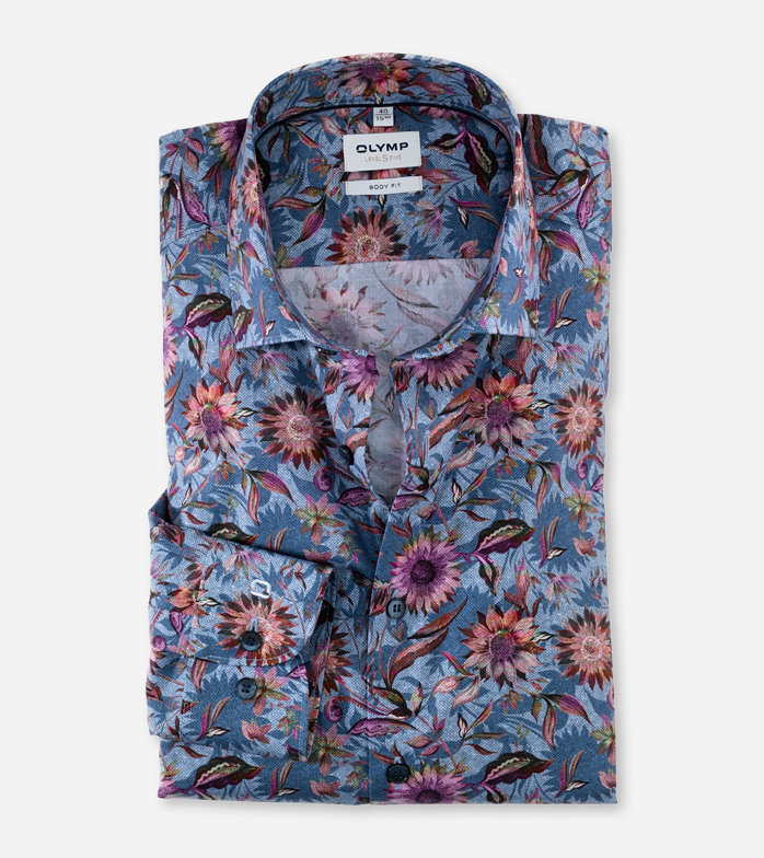 Business shirt | OLYMP Level Five, body fit, Modern Kent | Garnet - 20922486