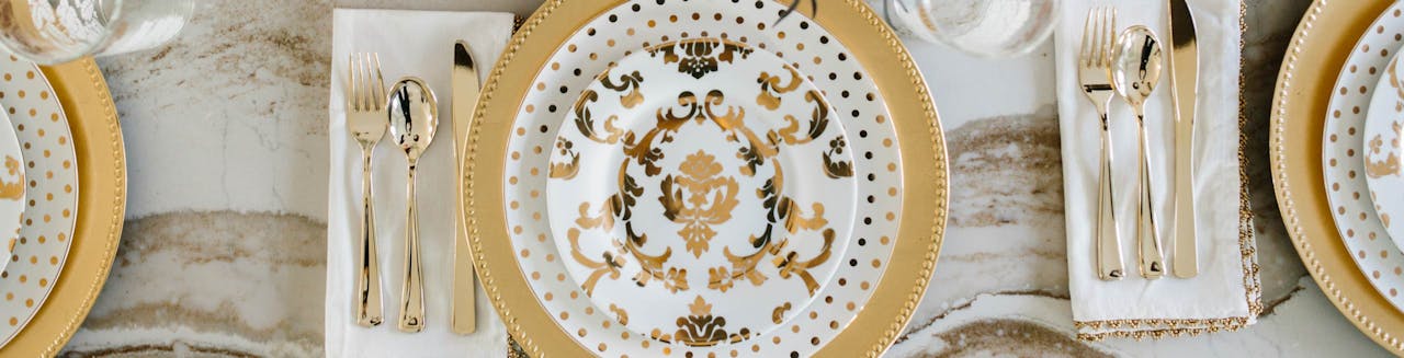 Place settings for holiday meal