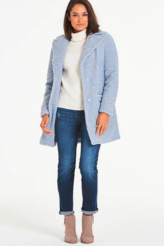 pale blue teddy bear coat