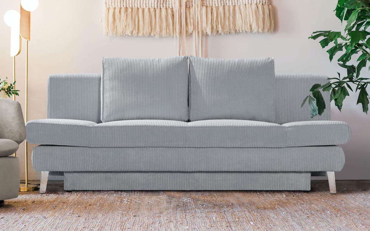 Querschläfer Sidney, Cord hellblau, Liegefläche ca. 143 x 194 cm