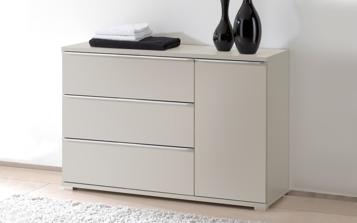 Kombikommode Boston in Sandglas, 3 Schubkästen und 1 Tür, Breite ca. 120 cm