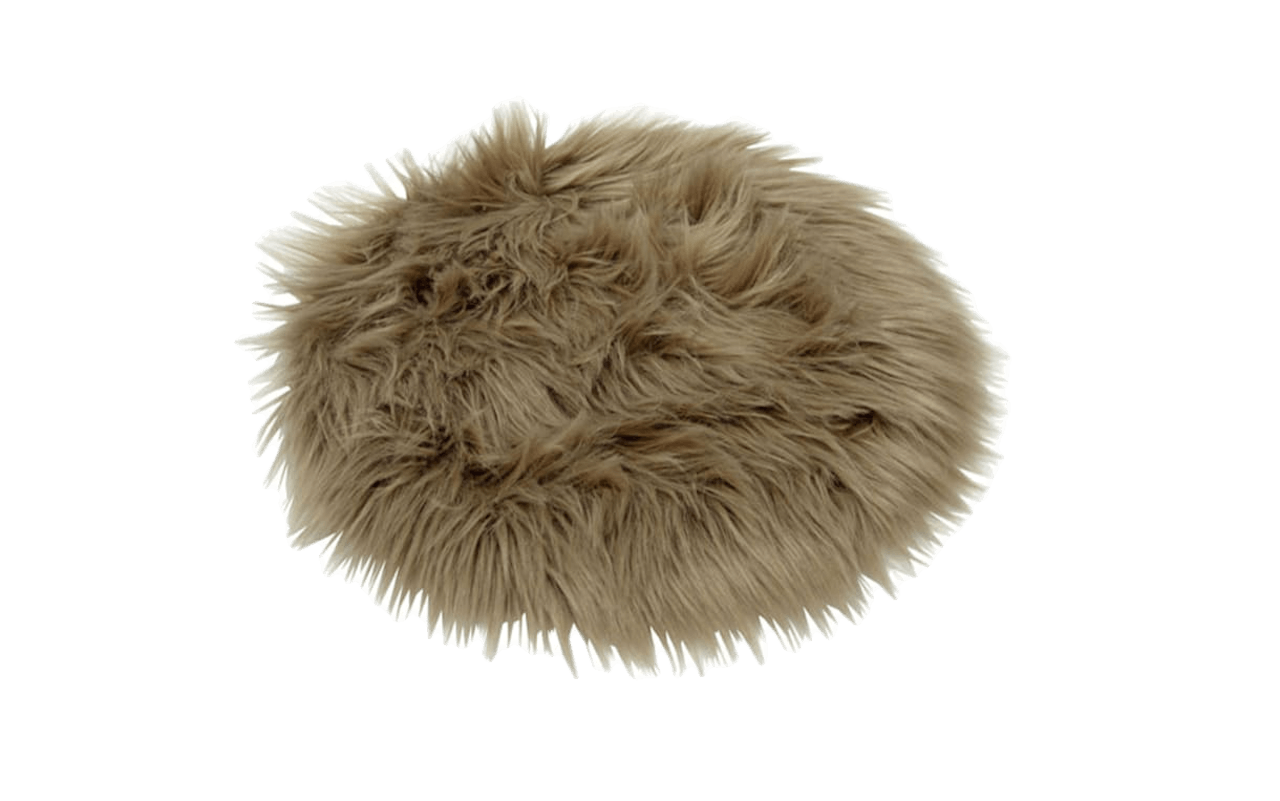 Sitzkissen Kunstfell, taupe, 35 cm