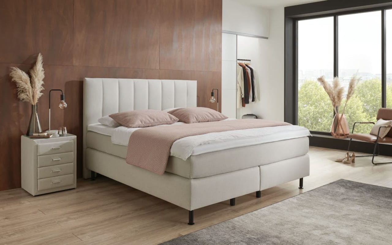 Boxspringbett OC-BX23164, Famosa natur, 180 x 200 cm