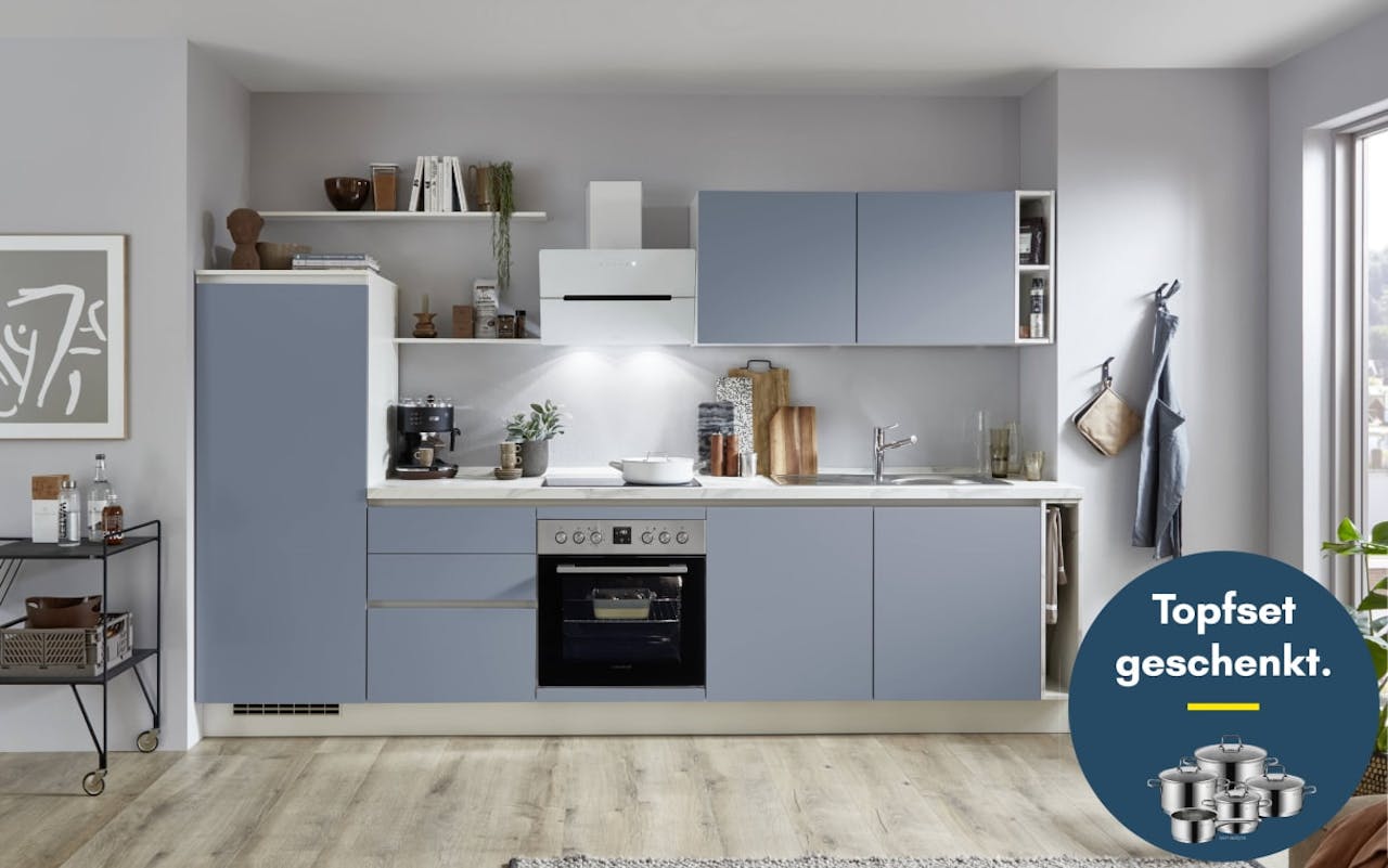 Einbauküche Senso, sky, inkl. Privileg Elektrogeräte
