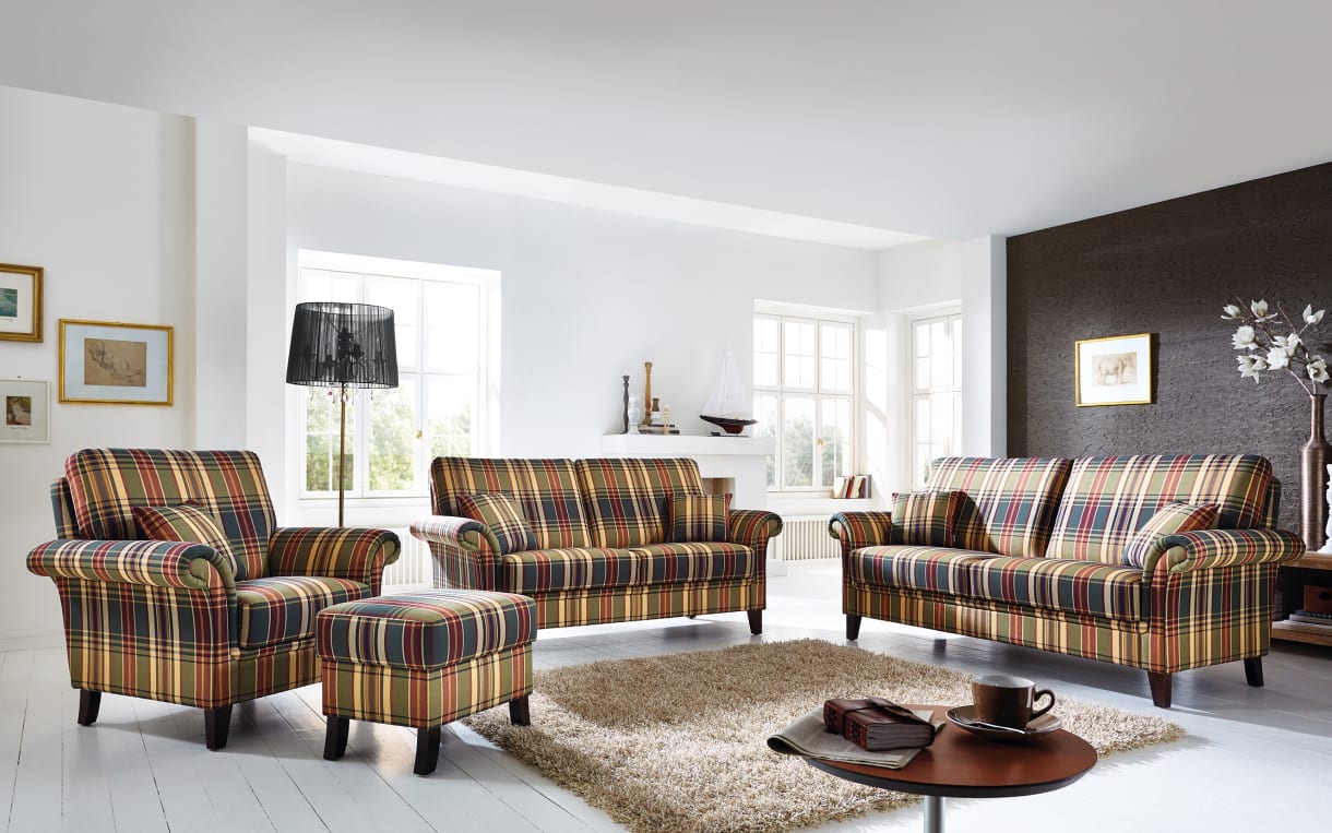 Polstergarnitur Capri Plus im Streifendesign