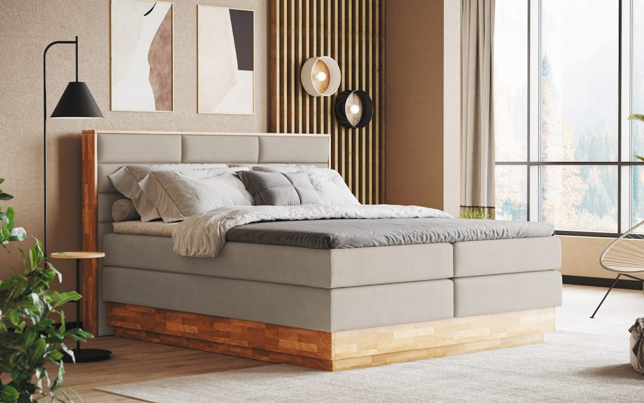 Boxspringbett Incana II, natural, inkl. Bettkästen