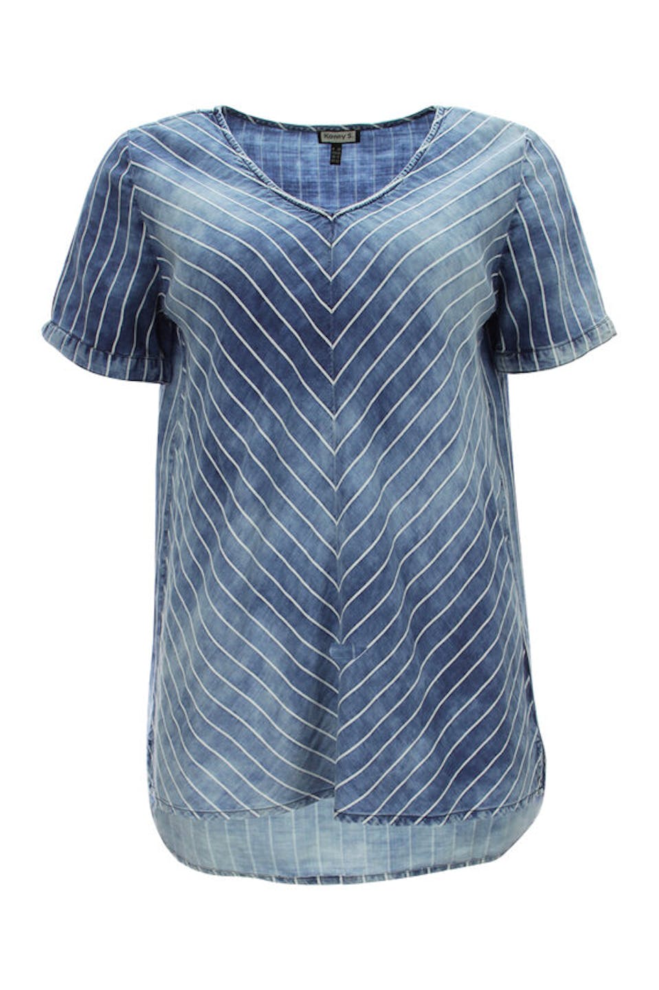 V-Bluse mit Streifen