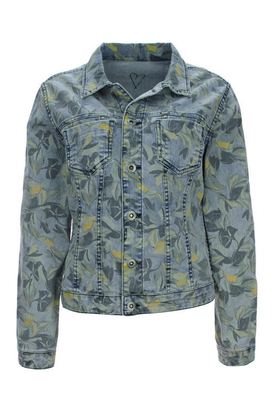 bedruckte Jeansjacke
