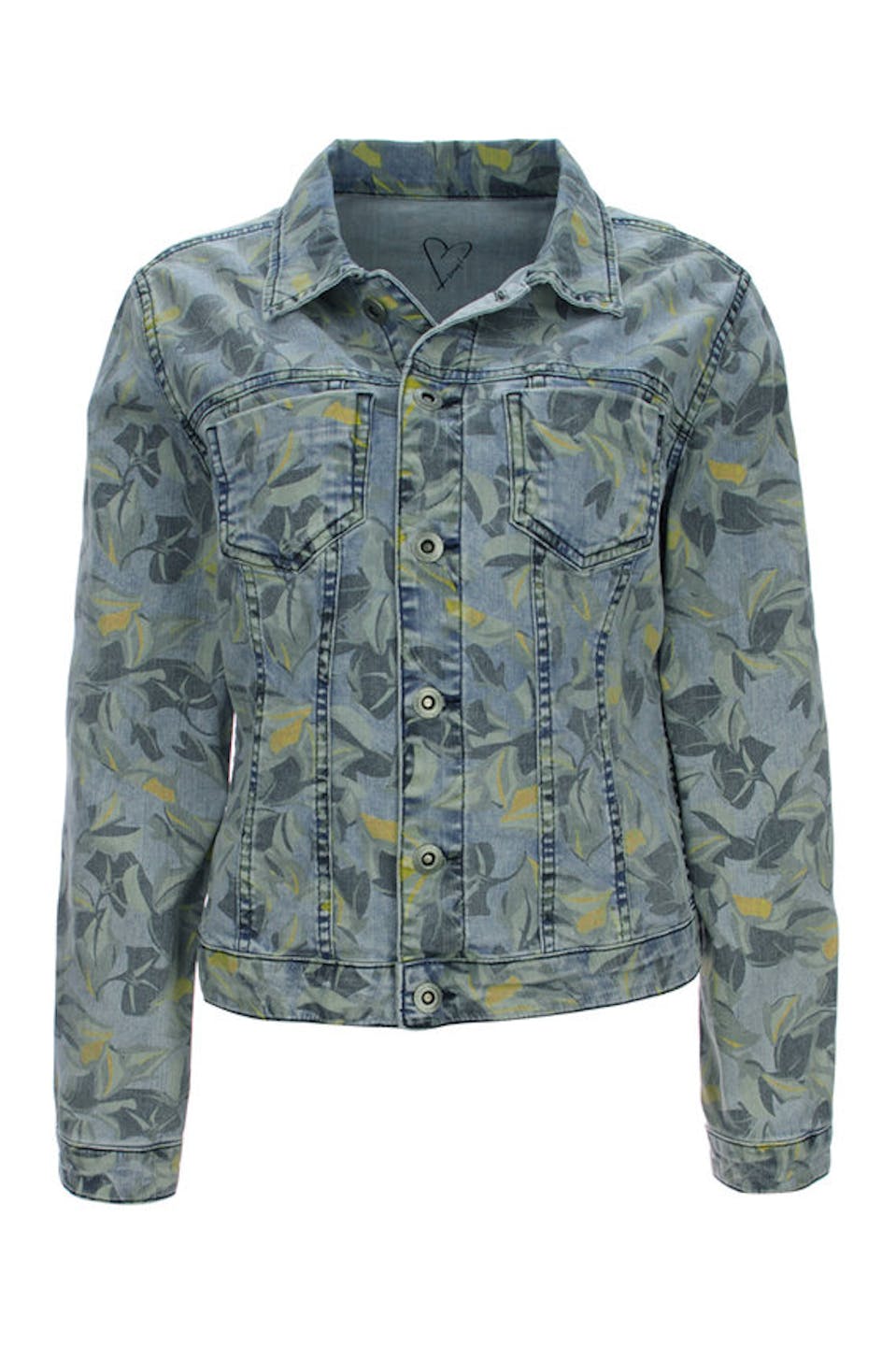 bedruckte Jeansjacke